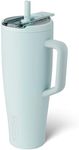 BrüMate Era Flip 40oz Tumbler with 100% Leakproof Covered Straw Lid | Hygienic Covered Straw | Insulated Stainless Steel Water Bottle with Handle | Cup Holder Friendly | BPA-Free (Blue Agave)