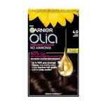 Garnier Olia Permanent Hair Dye, Up to 100% Grey Hair Coverage, No Ammonia, 60% Oils, 4.0 Dark Brown