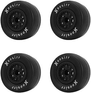 1/10 RC Car Tires 4Pcs 12mm Hex Wheels and Tires RC Car Tires Rubber Tires with Plastic Wheel Hubs for 1/10 Off Road Remote Control Car
