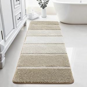 COSY HOMEER Bathroom Rugs 59x20,Ultra Soft Absorbent Bath Mat,Beige
