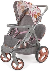 509 Crew: Melange Flora - Mabelle Duo Twin Doll Stroller - Accessory for 2 Dolls Up to 18", Foldable Design, Retractable Canopy, Kids Toy, Ages 3+