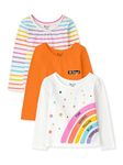 KYDA KIDS® Antibacterial Girl's Full Sleeve Cotton T-Shirt (Pack of 3) Orange