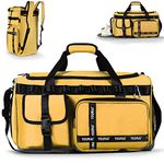 Gym Bag Sport Duffel Bag, 45L Large Capacity Portable Lightweight Waterproof Bag with Shoulder Strap and Wet Pocket, 2 in 1 Packback Bag for Weekender Sports, Gym, Vacation for Men Women (Yellow)