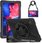 Gerutek Lenovo Tab P11 Case, Lenovo Tab P11 Plus Case Shockproof, Heavy Duty Rugged Lenovo Tab P11 Plus Case with [360° Rotatable Kickstand &Hand Strap][Shoulder Strap] for Lenovo Tab P11 Plus Cover