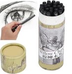 Nikou Willow Charcoal Sticks, 25pcs Sketching Pencil Set Charcoal Drawing Pencils, Smooth Charcoal Bar Artist Art Drawing Tools Sketch Pencil Easy to Color (7333 Charcoal Strips)