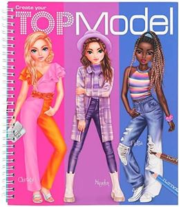 Depesche 12447 Create Your TOPModel - Libro para Colorear con 40 páginas diseñar Conjuntos de Moda