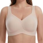 PoseFree Jelly Bras for Older Women with Sagging Breasts Lifting Push Up Plus Size Wireless Comfort Full Coverage Bras (Nude Pro,3XL)