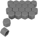 kwmobile Set of 20 Car Wheel Nuts Covers Compatible with 21 mm Wheel Nuts - Bolt Caps Hub Screw Cover - Grey