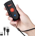 Tera Wireless Barcode Scanner, Mini Pocket 1D Scanner, Water Proof, 3-in-1 Bluetooth & USB Wired & 2.4G Wireless Bar Code Reader, Portable 1D Image Scanner Work with iOS, Windows, Android Model 1100C