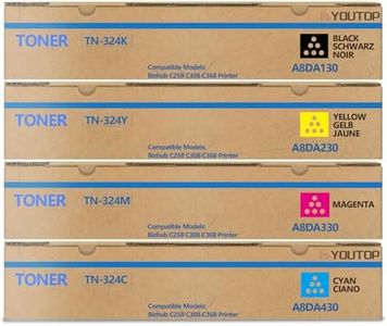 YOUTOP 4PK TN-324 TN 324 TN324 Toner Cartridge TN324K TN324C TN324M TN324Y