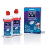 CLEAR CARE® Contact Lens Solution, Twin Pack Cleaning & Disinfecting Solution With Hydrogen Peroxide, 2 x 360 mL