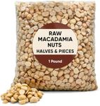 Macadamia Nuts Raw Unsalted Halves & Pieces 1 Pounds - Healthy Snacks Bulk Macadamia Nuts Unsalted- Ideal for Sharing With Family & Friends - Perfect for Kids & Adults Healthy Food Raw Macadamia Nut