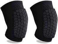 Knee Compression Pads,Basketball Knee Pads with Honeycomb Padding, Breathable and Non-Slip Knee Pads for Volleyball Gym Running Workout Sports, Hex Knee Pads Sleeves for Men and Women M (A Pair)