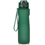 ADORIC Sports Water Bottle 1L, 500ML, BPA Free Tritan Non-Toxic Plastic Sport Water Cup, Durable Leak Proof Water Bottle with Filter, Flip Top (Atrovirens-1000ml)