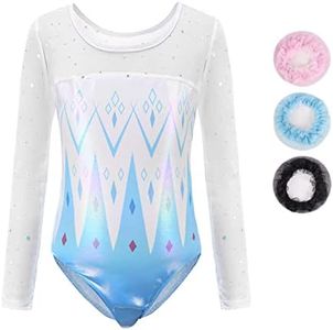 Sinoeem Gymnastics Leotards for Girls Long Sleeve Diamond Splice Ballet Dancewea for 5-12 Years