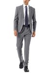 WEEN CHARM Men's Suits One Button Regular Fit 2 Piece Suit Wedding Prom Tuxedo Solid Blazer Pants Set Light Grey