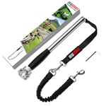 NEWURBAN - Dog Bike Leash - Easy Installation Removal - Hand Free Dog Bicycle - Exerciser Leash - for Exercising - Training Jogging - Cycling and Outdoor - Safe with Pets - Steel and Black Handle.