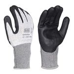 BLACK+DECKER Supported Safety Hand Gloves With 15 Gauge Grey Hpp Liner & Nitrile Coating|Safety Gloves For Mechanical Risk & Multipurpose Use For All Industries|Size-L|Bxpg0355In-L,Pack of 1 Pair