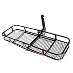 Togarhow Folding Hitch Mounted Cargo Carrier 60" x 20" x 8" Hitch Luggage Basket Fit 2" Receiver, 500LBS Capacity Basket Trailer Hitch Storage Rack Steel Constructed for Truck, SUV, Travel, Camping