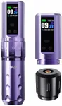 Mast Fold2 Pro Tattoo Gun Wireless Tattoo Pen Machine 2 Replaceble Batteries 2,000mAh Power Supply Mcore Rotary Motor Real Strokes Length P-076 (Purple)