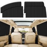 ZATOOTO 4 PCS Window Sun Shade - Car Side Black Privacy Sunshade Magnetic Curtain Keeps Cooler Screen for Sleeping