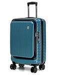 TREVA Carry on Suitcase 20-Inch with Laptop Compartment, ABS+PC Hardshell Spinner Trolley for Lightweight 4 Wheels Cabin Luggage with TSA Locks,Expandable Hand Luggage Suitcase (Sky Blue)