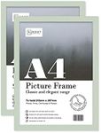 Almost Frameless A4 Mint Green Picture Frame Set of 2, Display A4 Picture Gallery Wall, Poster, Photo, Artwork, or Print, Mint Green