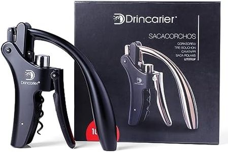 Drincarier Vertical Lever Corkscrew with Non-Stick Worm, Compact Rabbit Wine Opener Wine Bottle Opener with built-in Foil Cutter