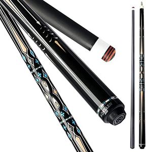 KONLLEN 3 Cushion Carom Cue Carbon Fiber Stick Technology Billiard Cue (Silver Ring Inlay,Carbon Fiber Shaft,142cm, 12mm 3c-Plus Tip, Radial Pin Joint, Adjustable Weight) (Light Yellow)