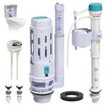 2-Inch Dual Flush Valve Replacement Kit for 2-Piece Toilets, Universal Toilet Repair Kit with Push Button, Fill Valve, Gasket & Bolts,Compatible with Glacier Bay, Kohler, American Standard, and Toto