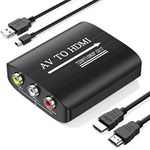 Setuact AV to HDMI Converter with HDMI Cable,RCA to HDMI Converter for PS1,PS2,PS3,Xbox,N64,WII,SNES,VHS,VCR,Blue-Ray DVD Players,STB