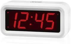 KWANWA Alarm Clock, Digital Clock, Auto Night-Mode, 3-Level Led Brightness, Battery Powered, 12/24Hr, 1.2'' Red Digits Display, Simple Alarm Clock for Kids Seniors Adults Girls Boys, Easy to Set