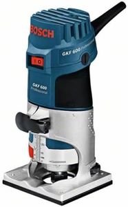 Bosch Professional GKF 600 palm router (including open-ended spanner, parallel guide, pilot, 6+8 mm collets, in carrying case)