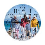 Personalized Photo Clock Custom Digital Living Room Wall Clock Non Ticking Silent Customized Round Wall Clocks with Image Picture Text Create Own Clock for Family Friends Romantic Warming Gift