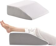 Leg Elevator Pillow for Leg Support-Wedge Pillow Memory Foam HR-Leg Pain Relief Pillow for Sleeping-Leg Wedge Cushion- Leg Elevation Pillow for Varicose Veins & Post Surgery Recovery (Off White)