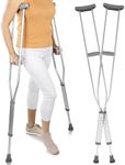 Vive Crutches for Adults - Pair of Adjustable, Lightweight, Aluminum Walking Crutches - Accessories Fits Heights- 3 Sizes for Youth, Adults, Tall People - Supports Up to 300 Pounds (Youth)