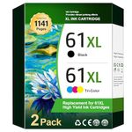 WEKVA 61XL Combo Pack for HP 61 Ink Cartridges for HP Ink 61 XL Cartouche Encre Replacement for HP61 HP61XL for HP Envy 4500 4501 4502 OfficeJet 4635 4630 4632 4634 4636 Printer (Black, Tri-Color)