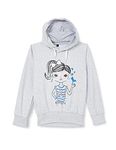 T2F Girl's Cotton Hooded Neck Sweatshirt (BYS-SS-10_Multicolor_11-12 Years_Grey_11 Years-12 Years)