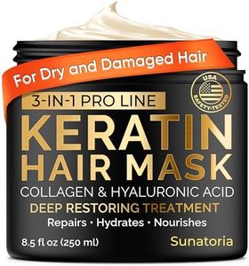 SUNATORIA Keratin Hair Mask - Deep Conditioner for Dry Damaged Hair - Hydrates, Repairs, Nourishes - Keratin Hair Treatment - Deep Conditioning Hair Mask - Keratina Mascarilla Para el Cabello