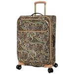 London Fog Mayfair 25 Inch Expandable Spinner, Black Sand Paisley, Medium, London Fog Mayfair