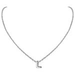 L Initial Necklace Pendant Chain Girlfriend Sterling Silver Letter Charm Necklace For Women