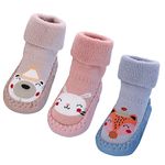 Happy Cherry Newborn Cotton Sock Boots Infant Toddler Floor Socks Indoor Winter House Slipper Shoes Socks 12-18 Months