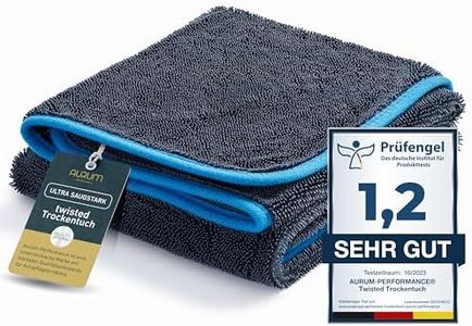 Aurum-Performance® Auto Trockentuch extrem saugstark & lackschonend - KFZ Autopflege Microfasertuch 100% fusselfrei & waschbar - Auto Mikrofasertücher, Microfaser-Tuch 90x60 cm