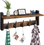 Homode Wall Hooks with Shelf, Wood 