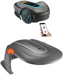 GARDENA 15202-41 SILENO Minimo - Automatic Robotic Lawn Mower with Free Garage, Bluetooth app and Boundary Wire, The quietest in its Class, for lawns up to 5400 Sq Ft, Made in Europe