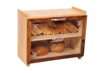 WOODKIT WOODEN Bread/Fruits/Vegetables Bin with Lid |Mold-Resistant, Easy to Clean | Bread Storage/Fruits & Vegetable Storage Box for Kitchen | Bread Storage Box Bread Box Containe (MEDIUM)