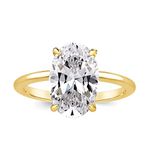 3.5ct Elongated Oval Cut Engagement Ring for Women,5A Grade Cubic Zirconia Promise Ring in Sterling Silver (Gold, 6.5)