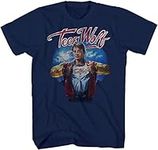 Teen Wolf Mens Movie Shirt - Michael J. Fox Logo Shirt Graphic Shirt, Navy, X-Large