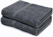 Makooz Bathroom and Kitchen 2 Pc Hand Towels Pack - 500 GSM Natural 100% Egyptian Cotton -Quick Dry and Absorbent - Fast Drying Soft and Luxurious Bath Hand Towel Set (Charcoal, 50x80 CM)