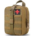 ifak Pouch molle First aid Bag EMT Tactical Pouches Rip-Away Medical Pouch Utility Rescue Emergency Trauma Accessories Tools Bag Military Belt Pouch (TAN)